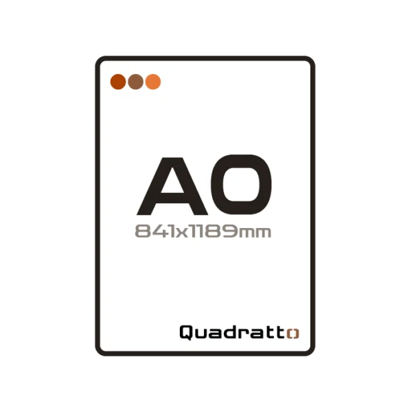 Imagem de plotagem no tamanho A0 colorida, mostrando um projeto arquitetônico detalhado